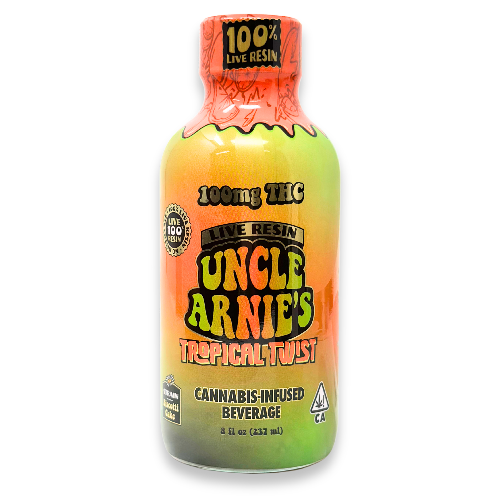 Uncle Arnies - Live Resin Tropical Twist - 8oz - Beverages - 100mg