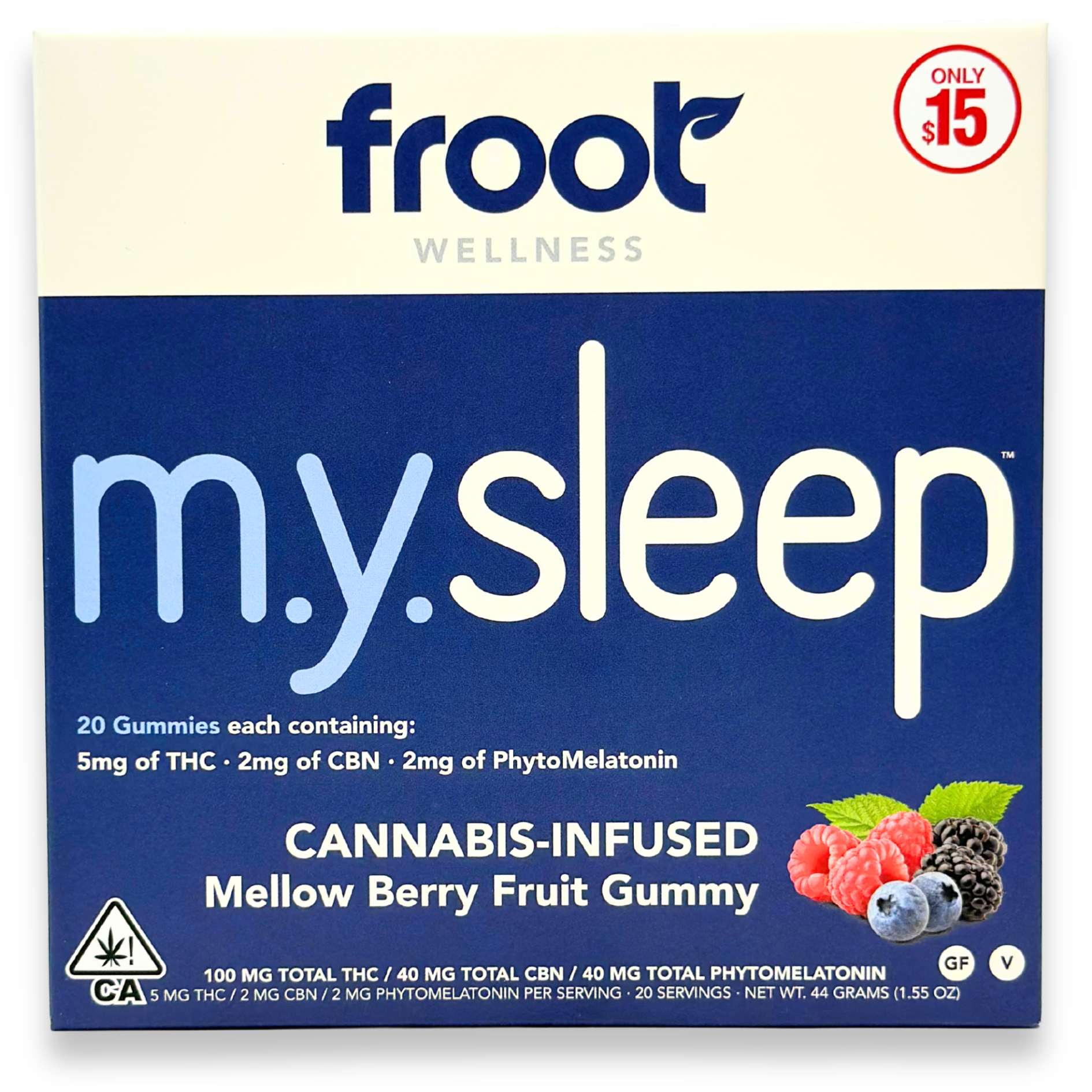 Froot - My Sleep - Mellow Mixed Berries - Gummies - 20pc - 100mg