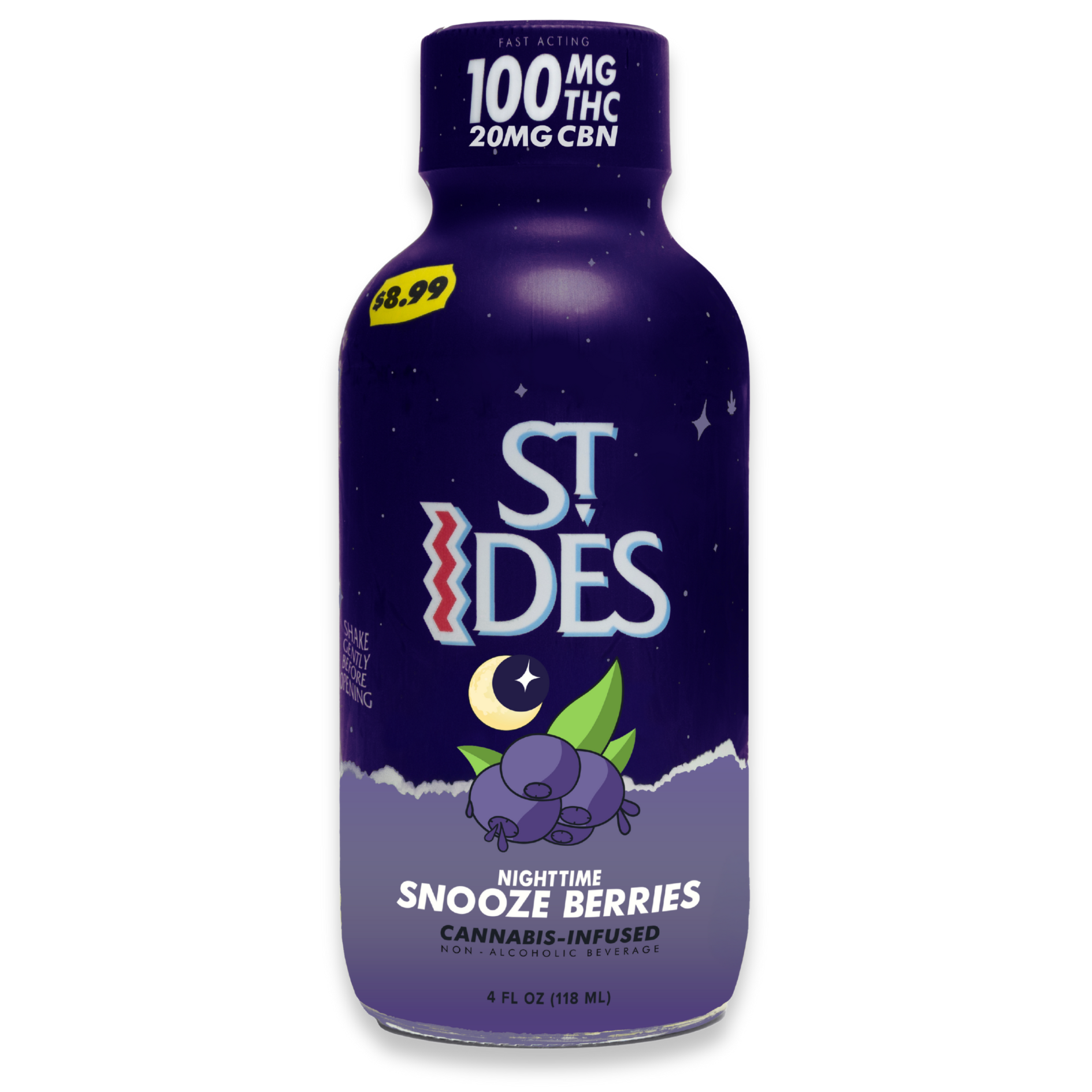 St Ides - Shot - NightTime Snooze Berries - 4oz - 100mgTHC/20mgCBN