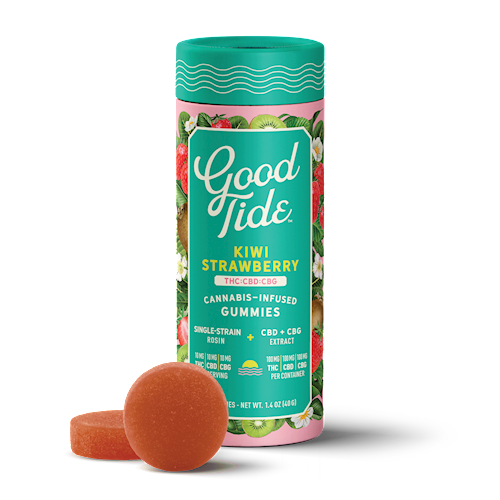 Good Tide | Strawberry Kiwi Gummies 1:1:1 | DOH | 100mg THC 100mg CBD 100mg CBG