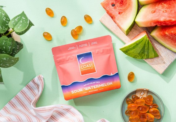 Coast Sour Watermelon Gummies 100mg 20pk (GF/DF)