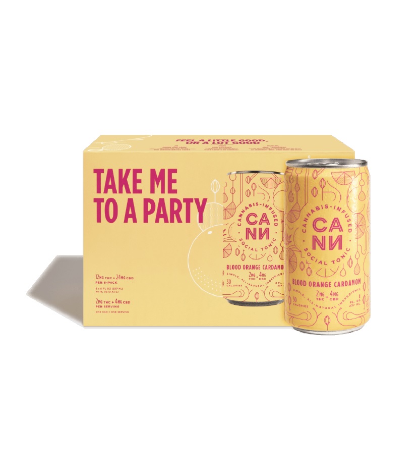 Edible: Blood Orange Cardamom (2:1 CBD:THC 6-Pack Drink) - 12mg