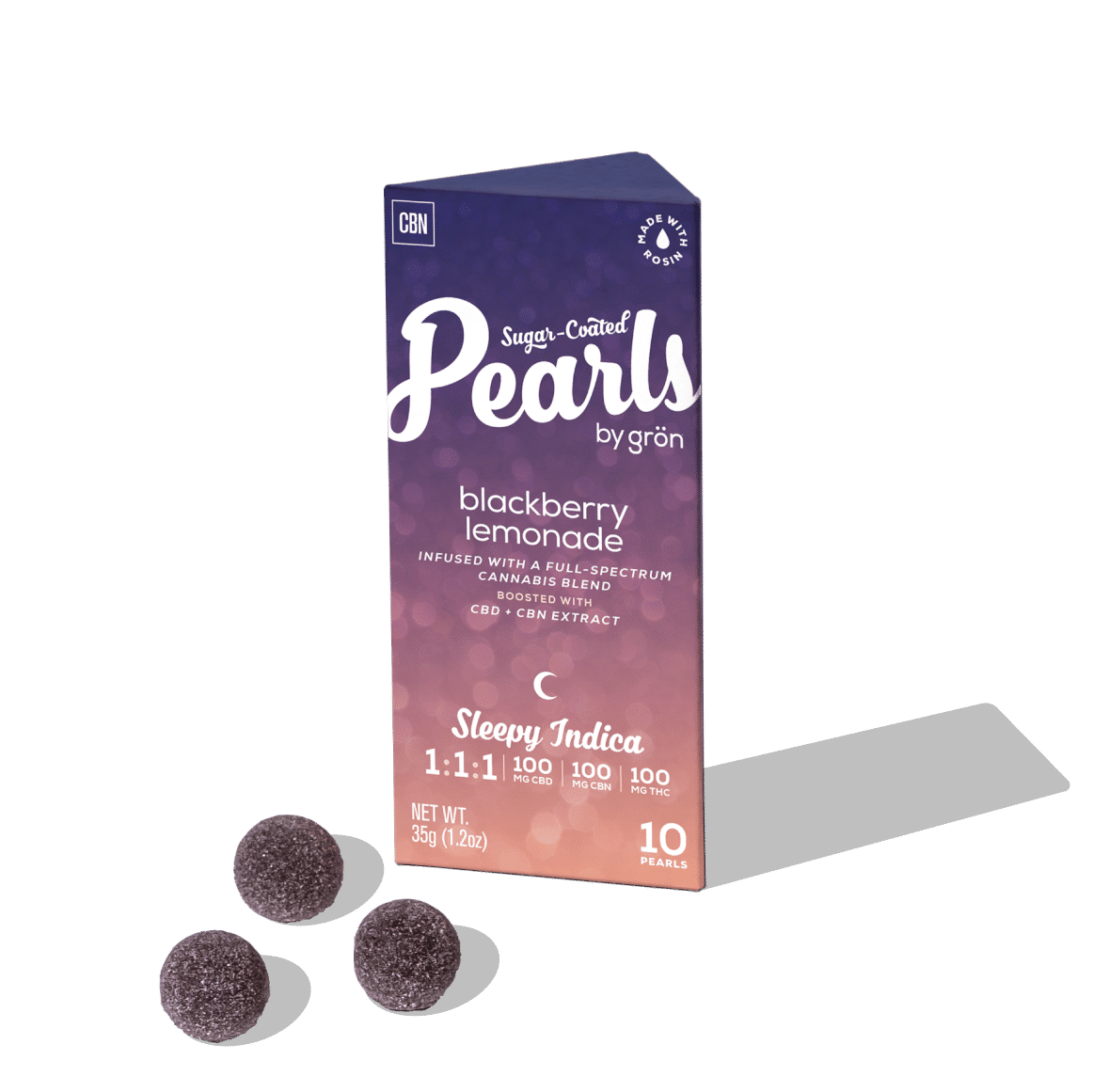 Grön | Pearls | Blackberry Lemonade 1:1:1 THC:CBN:CBD | 100mg