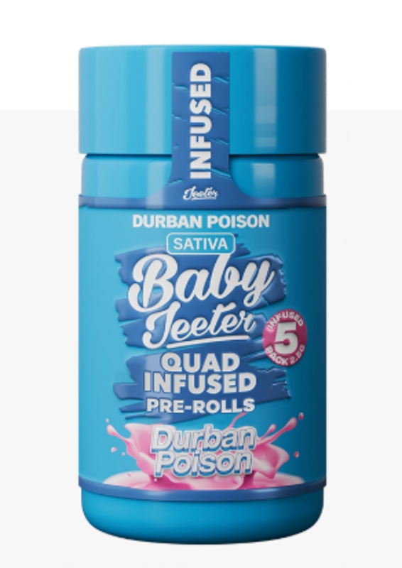 Jeeter - Durban Poison - Infused - Rosin - Baby Jeeter - 5 pack - 2.5 Grams