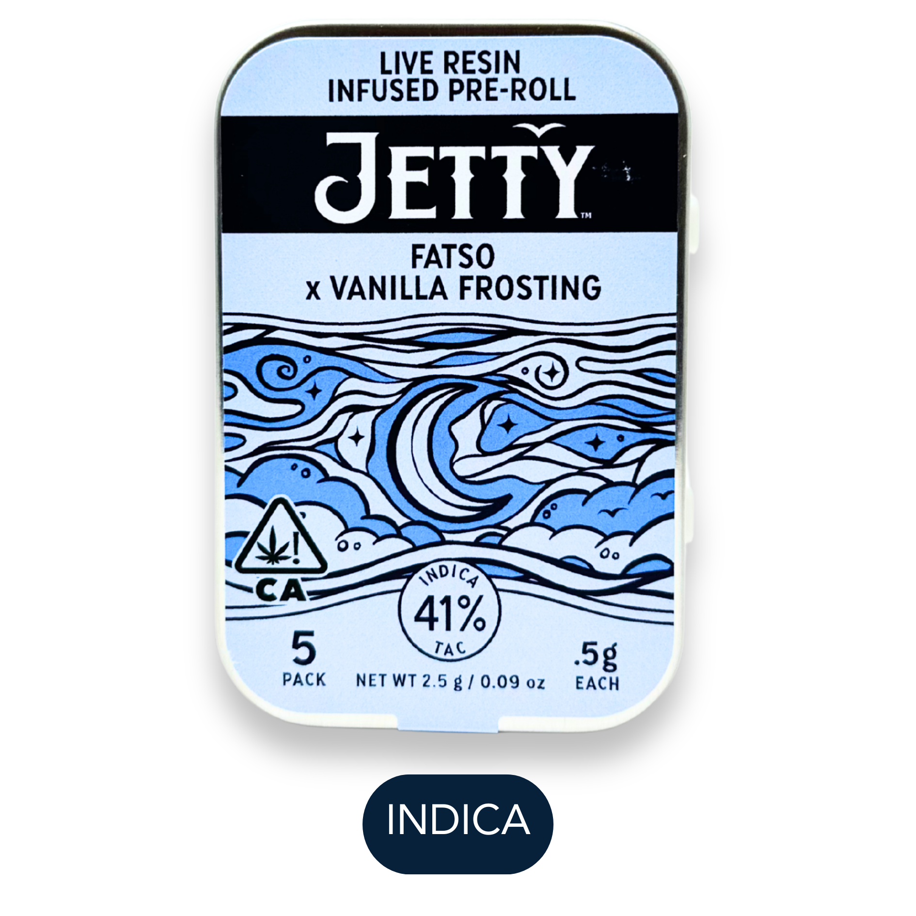 Jetty - Live Resin - Fatso x Vanilla Frosting - Infused Preroll Pack - 5pk - 2.5g