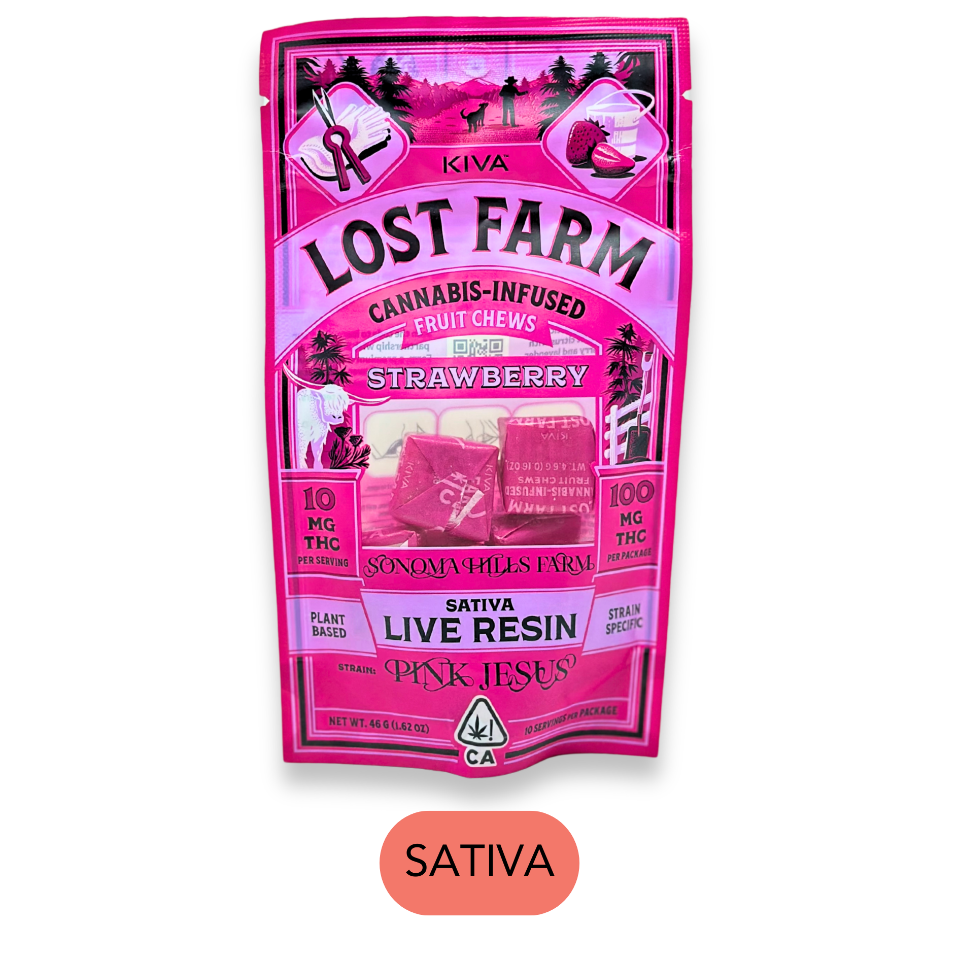 Lost Farm - Chews - Strawberry Pink Jesus - 10pk - 100mg