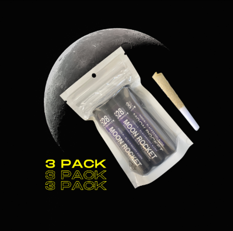 528 - Blackberry Kush - Moon Rocket - w/ Kief (3pk) - 3.6 Grams