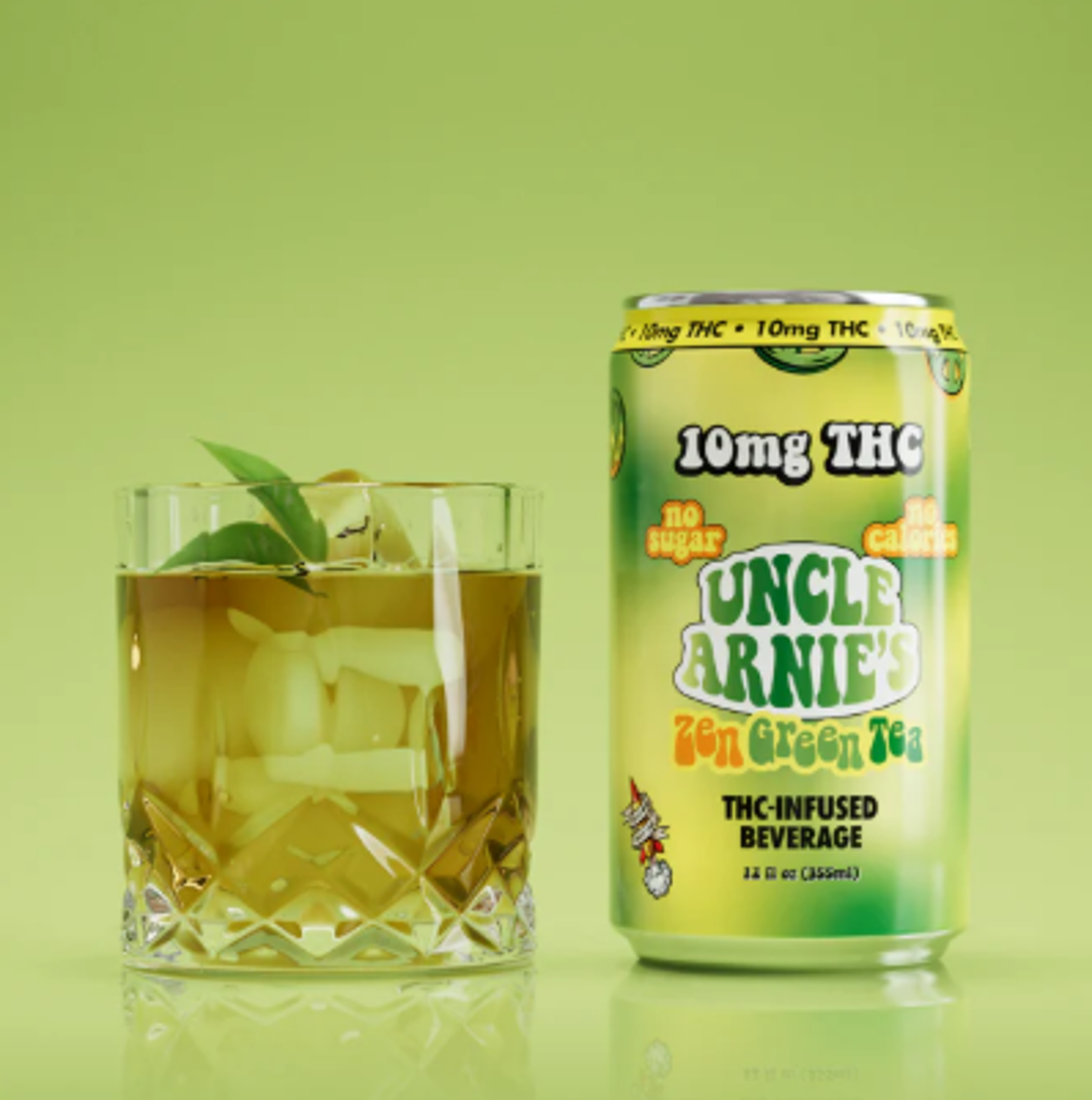 Uncle Arnie's - Zen Green Tea - ZERO Calories - 7.5 OZ - 10MG - Single Dose