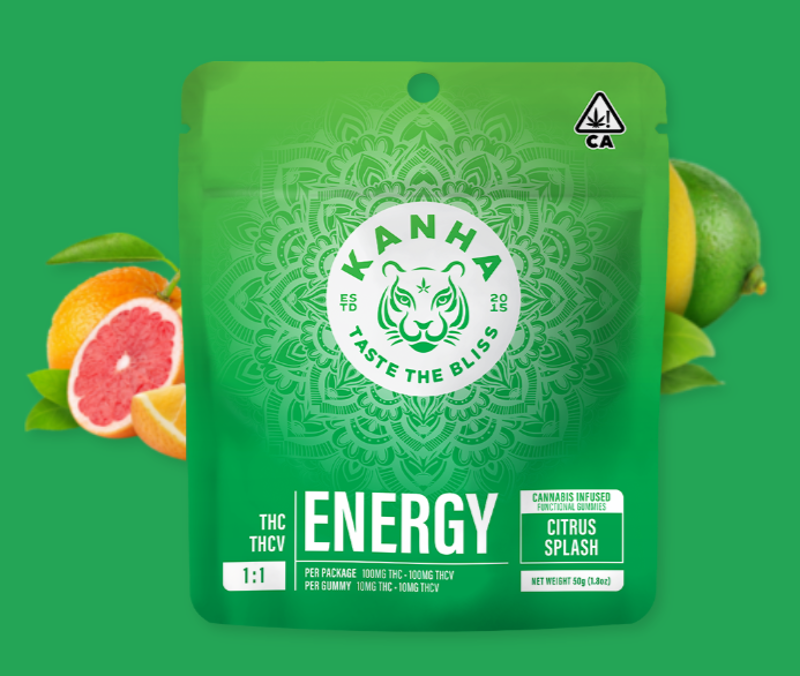 Kanha - 1:1 THCv : THC NANO Energy - Citrus Splash - 100mg Gummy 