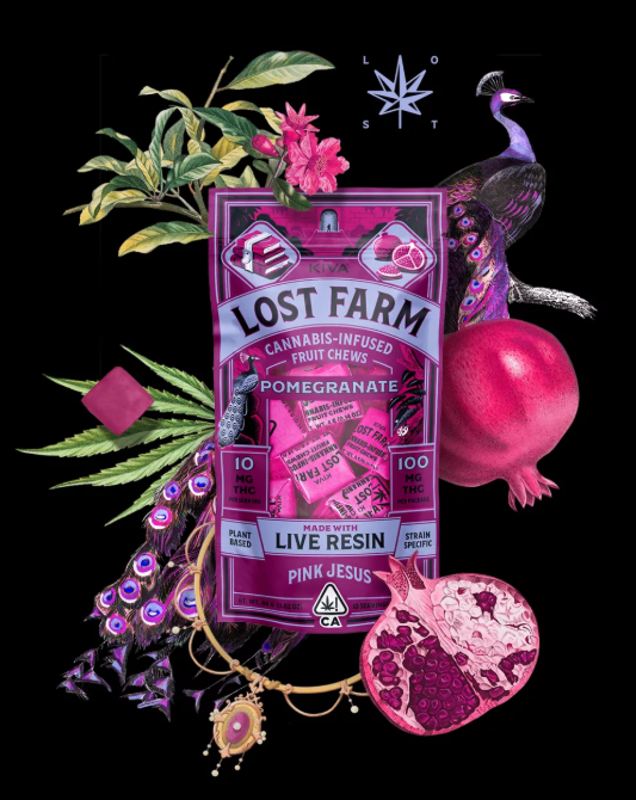 Kiva - Lost Farm Chews - Hindu Kush - Papaya Peach - 100mg