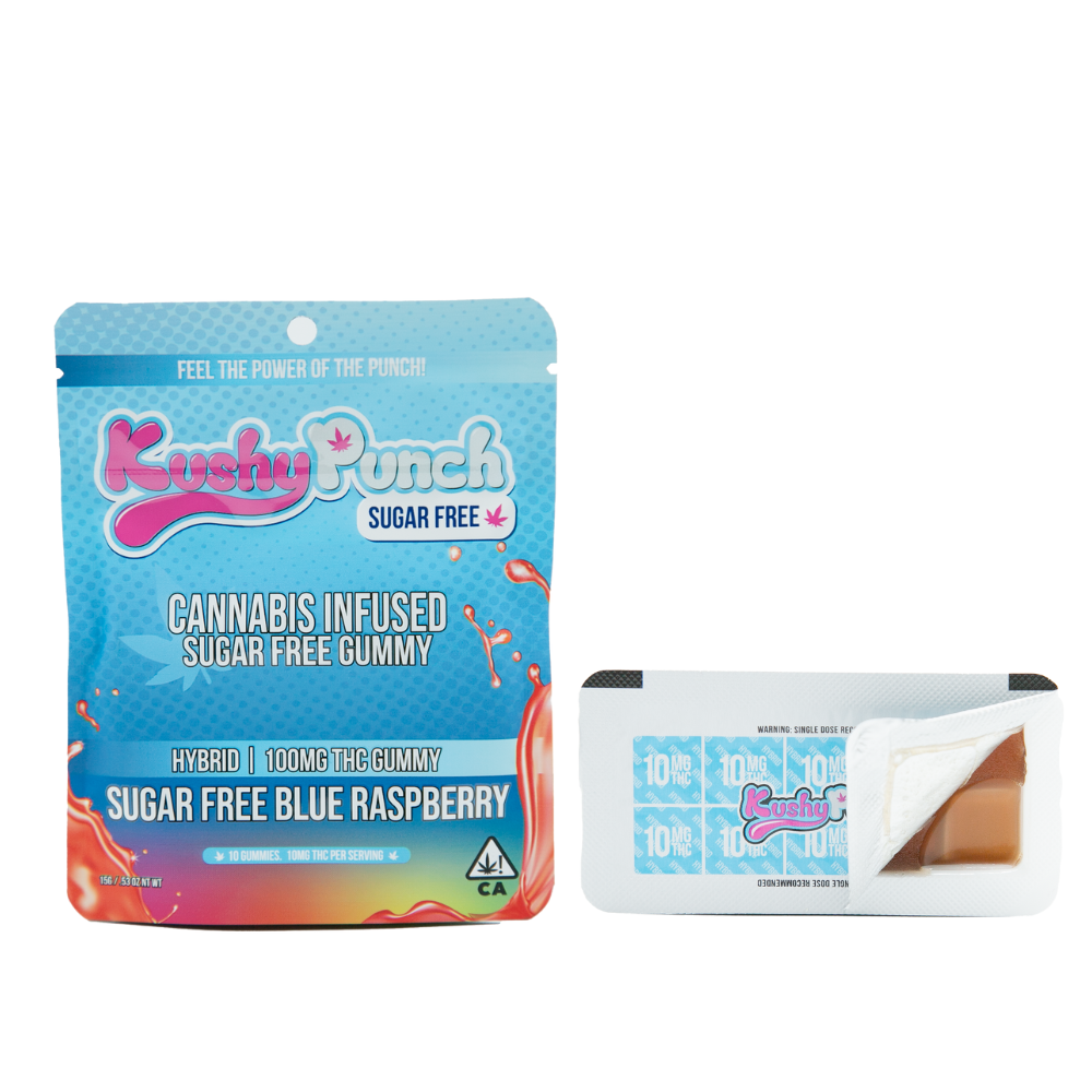 Kushy Punch Sugar Free Gummy Blue Raspberry