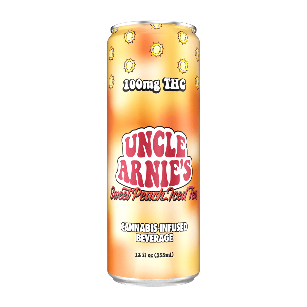 100mg THC Sweet Peach Iced Tea (12oz Can) - Uncle Arnie's