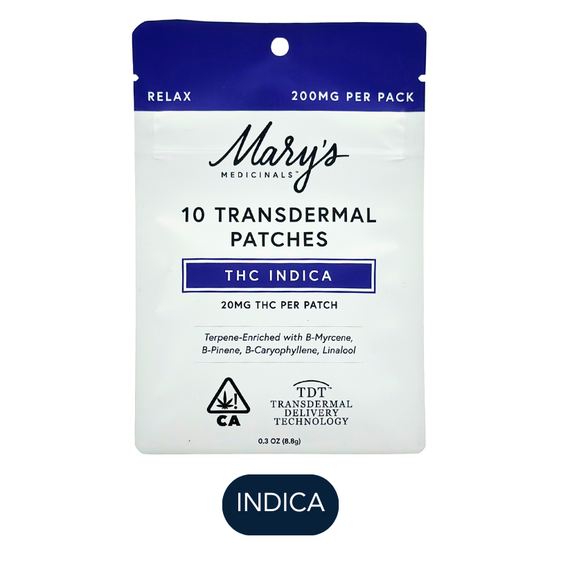 Marys Medicinals - Relax - Indica 10pk - Patches - 20mg