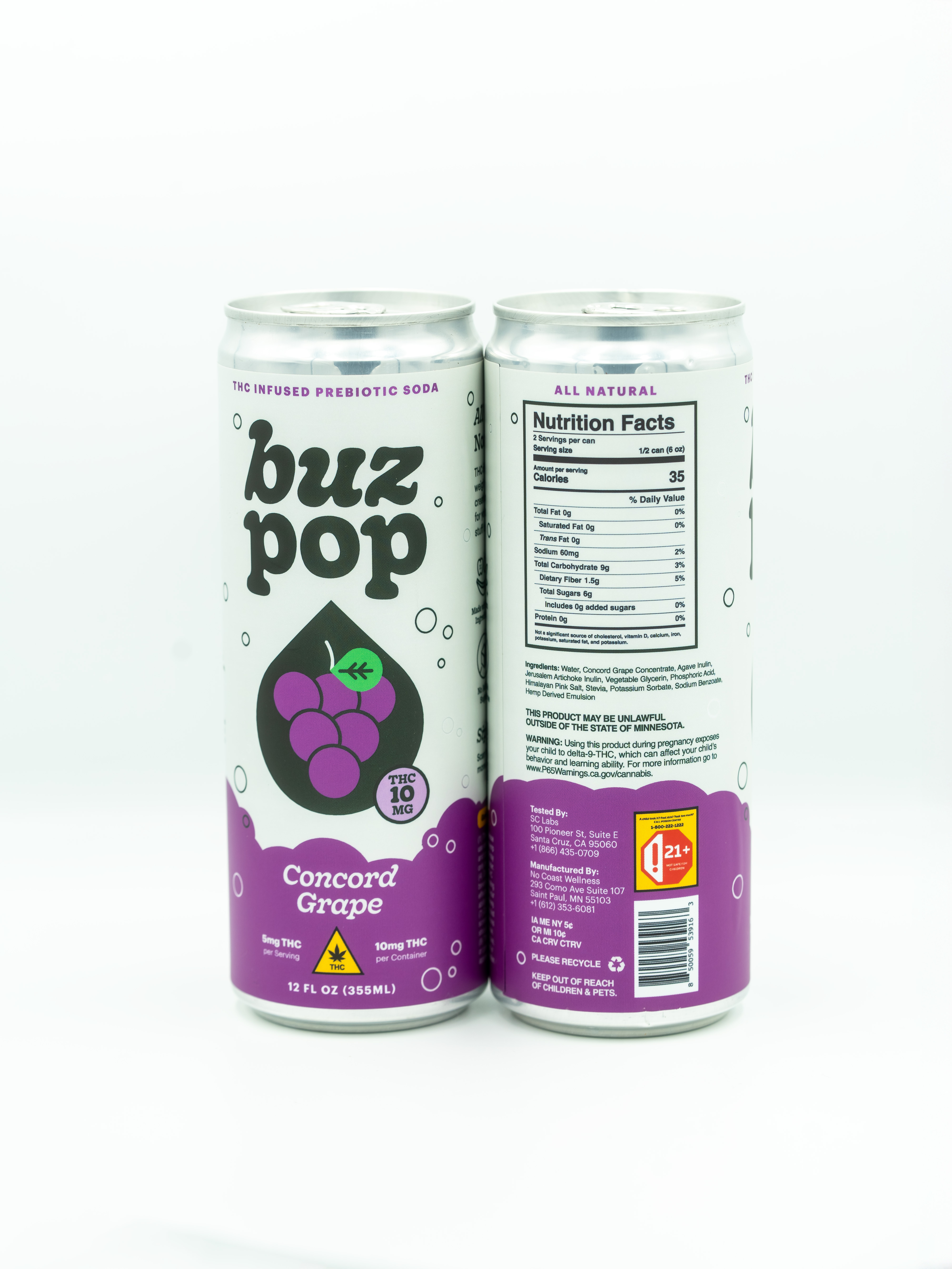 buz pop | Concord Grape THC Prebiotic Soda | 10mg THC