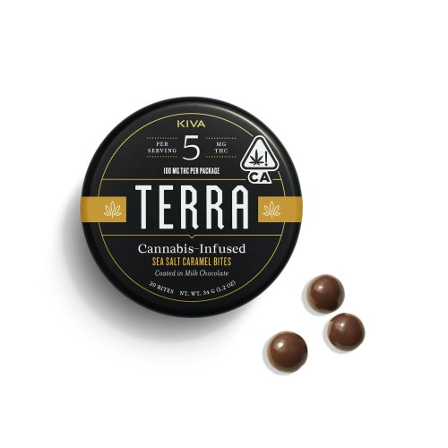 KIVA - Milk Chocolate Sea Salt Caramel Terra Bites - 100mg