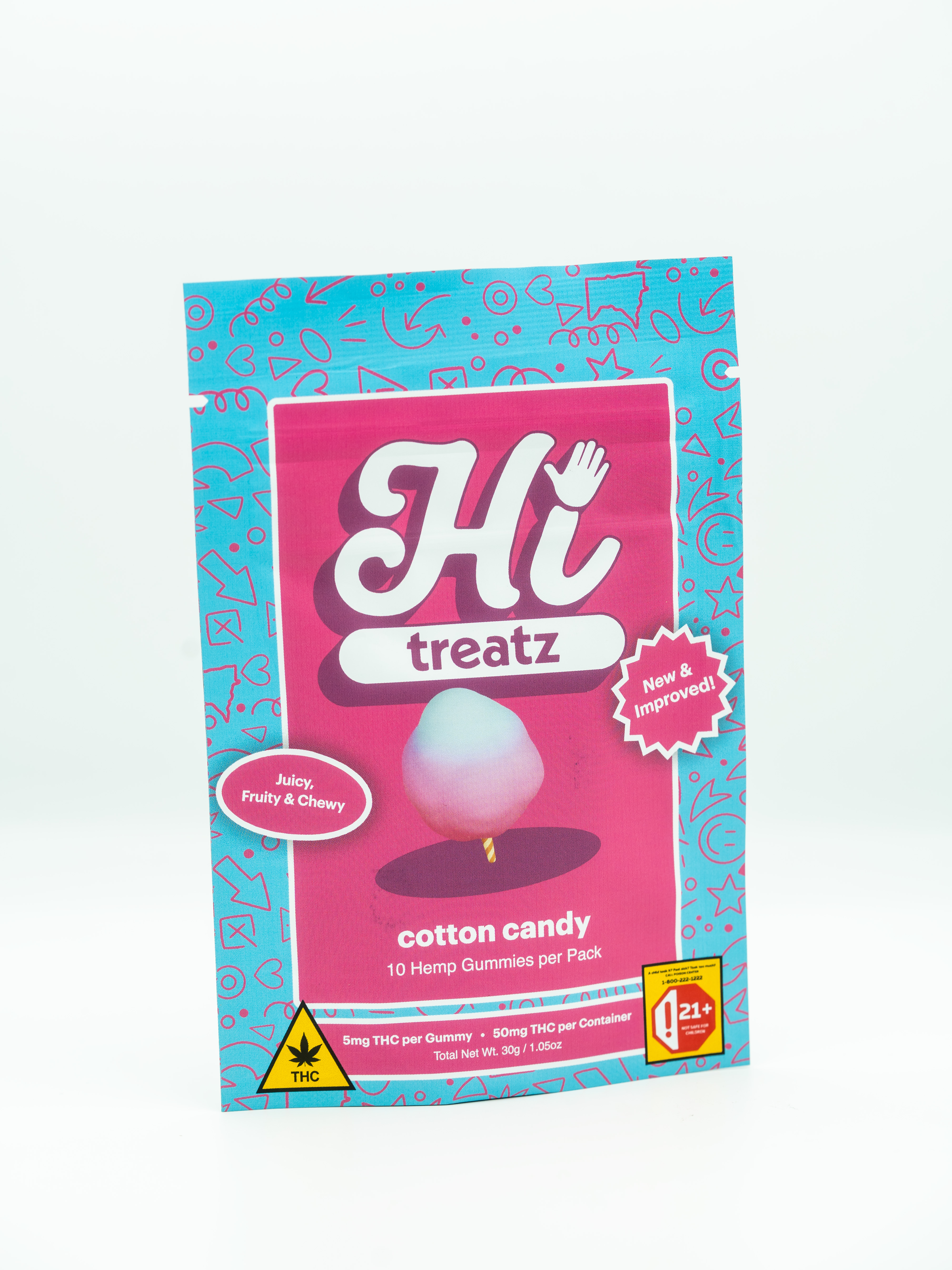 HI Treatz | Cotton Candy THC Gummies | 50mg THC