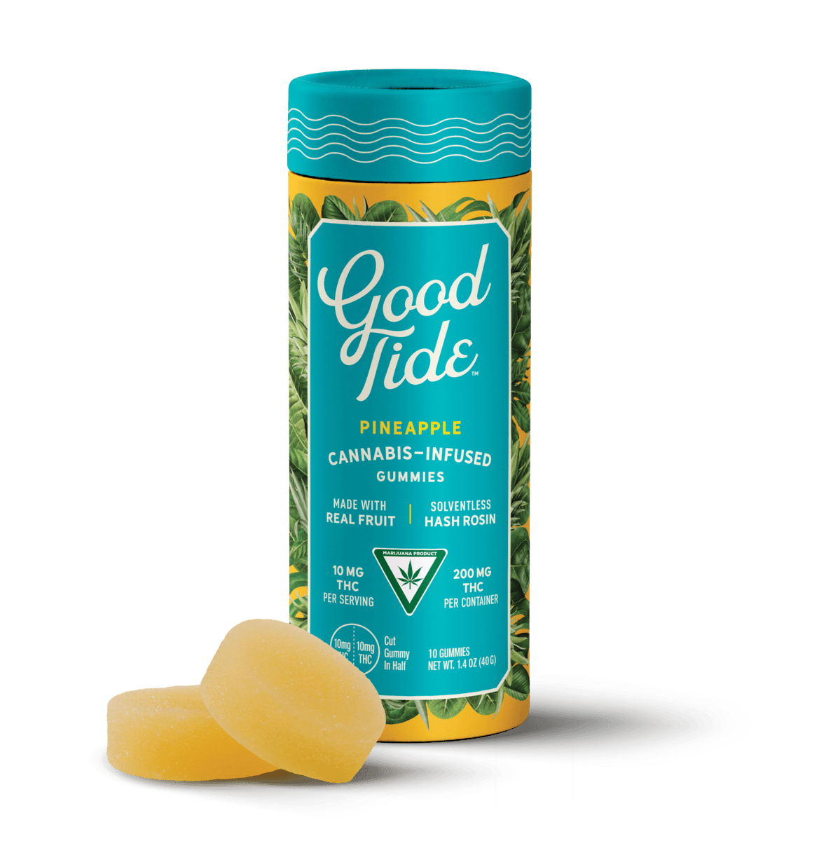 Pineapple Solventless Hash Rosin Gummies | Uplifting | 100mg