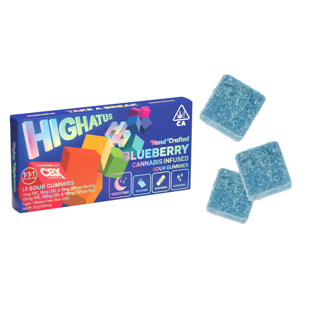 Highatus - Edibles - Blueberry Sour Gummy - 100MG