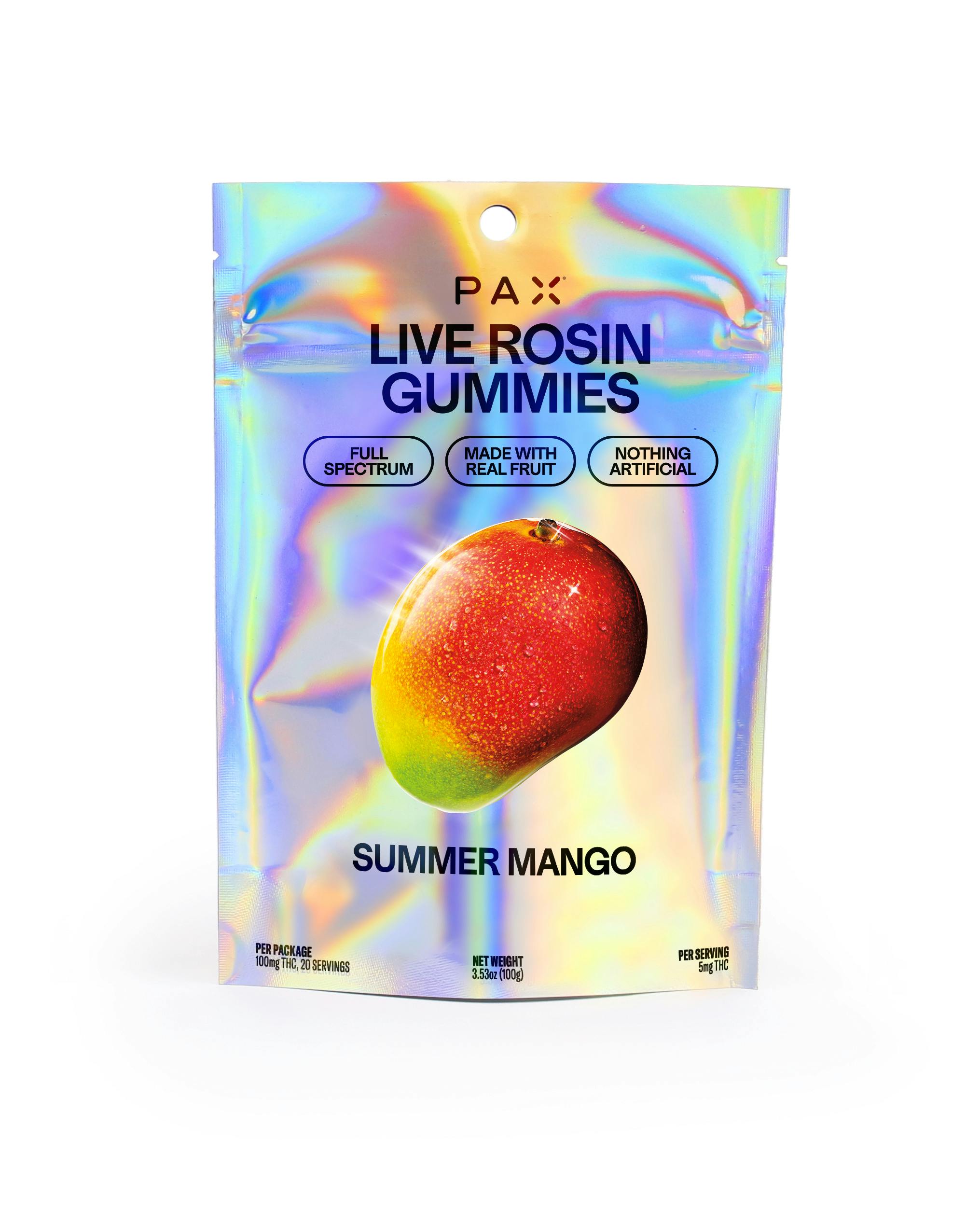 Juicy Mango 10mg Live Rosin Gummies 10 Pack | PAX