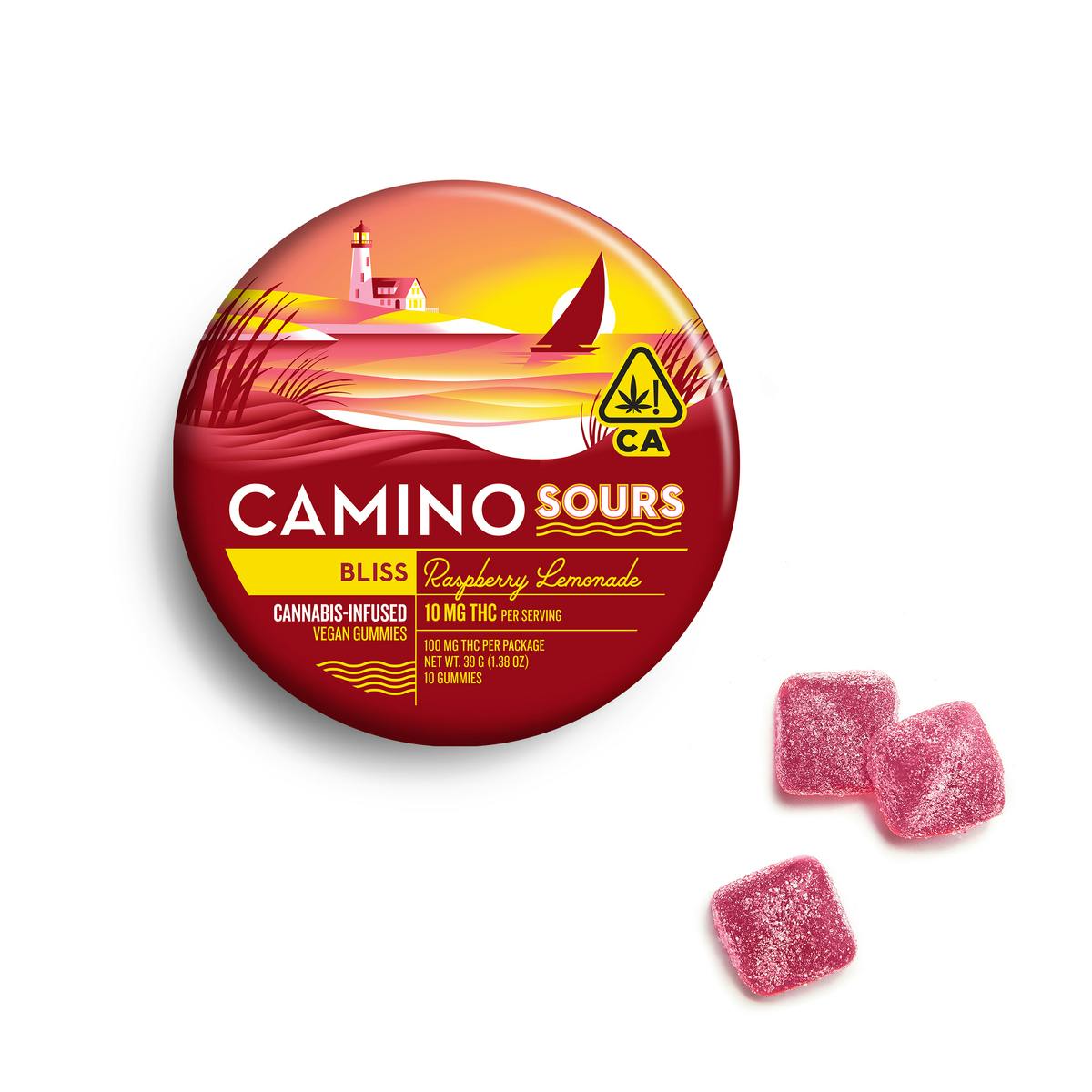 Camino Sours Raspberry Lemonade Gummies 100mg 20pk (GF/DF)
