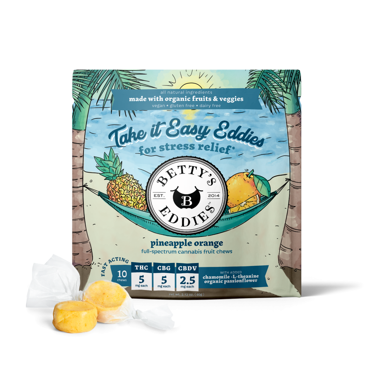 Take It Easy Eddies (2:2:1 THC:CBG:CBDV) | 10pk | 50mg