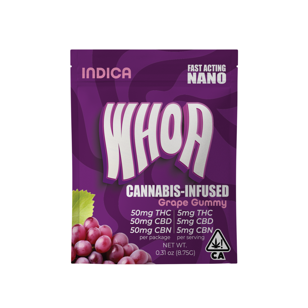 WHOA | Gummies | Grape | THC:CBD:CBN | 50mg