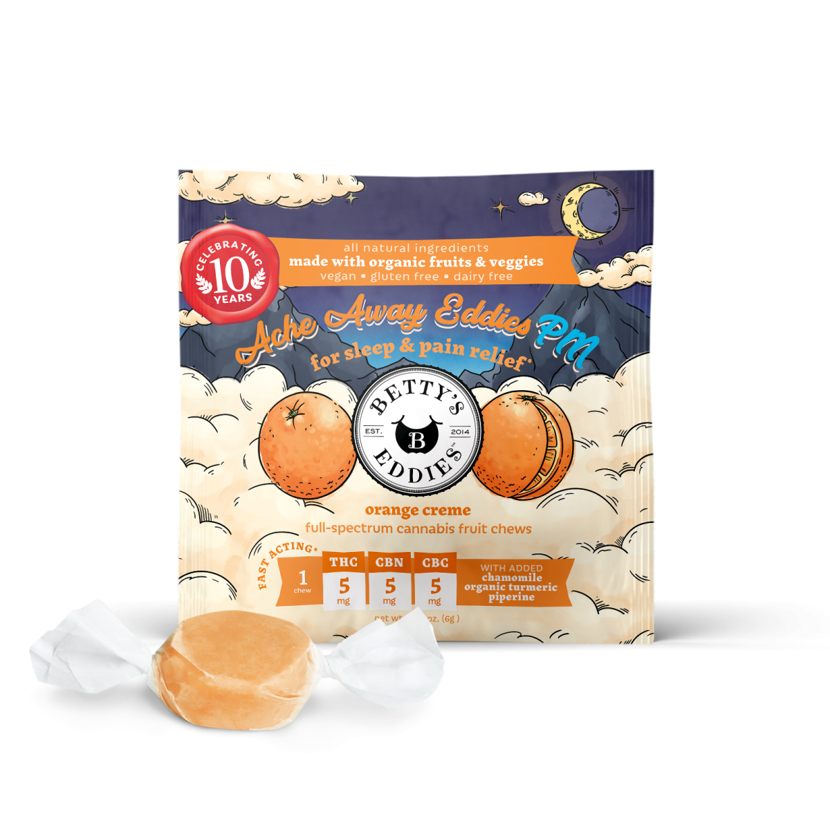 Ache Away Eddies PM (2:1:1 THC:CBN:CBC) | 10pk | 50mg