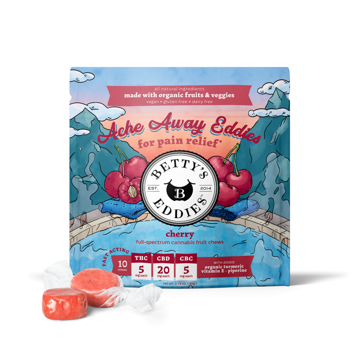 Ache Away Eddies (1:4:1 THC:CBD:CBC) | 10pk | 50mg