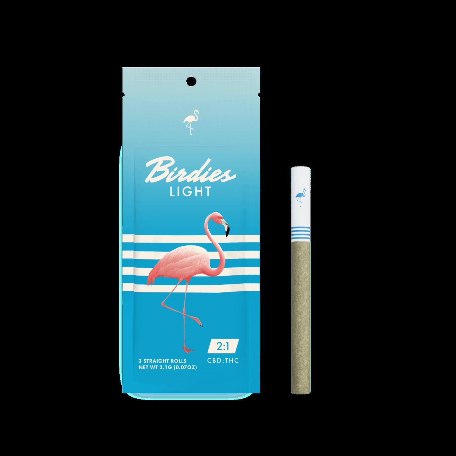 Birdies Light 3pk Prerolls 2.1g CBD 2:1