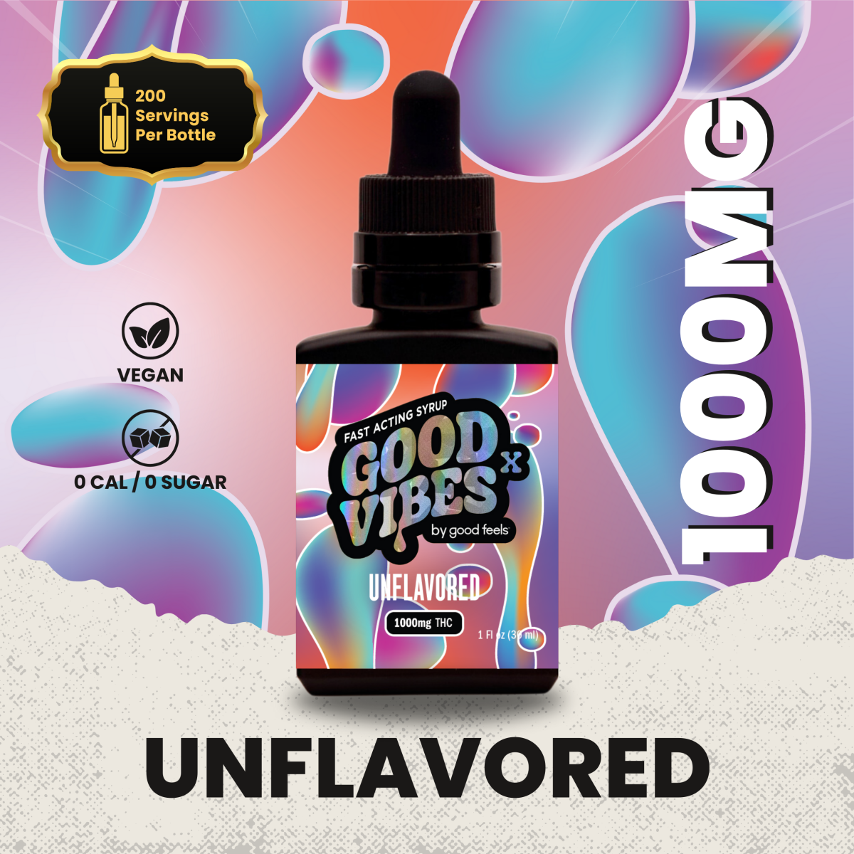 Unflavored (H) 1000mg FAST Acting Syrup- Good Vibes - 1g | Tinctures | Good  Vibes | INDICA (Rec) | 127 Columbia Street Adams, MA 01220