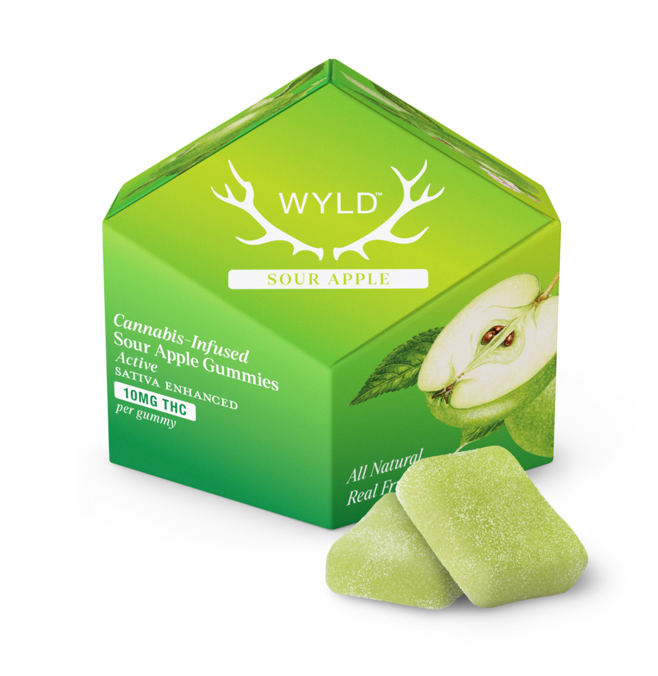 Wyld Sativa Sour Apple Gummy 100mg