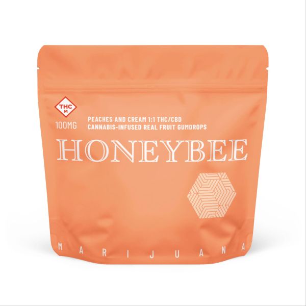 HONEYBEE - PEACHES & CREAM 1:1 100MG THC / 100MG CBD
