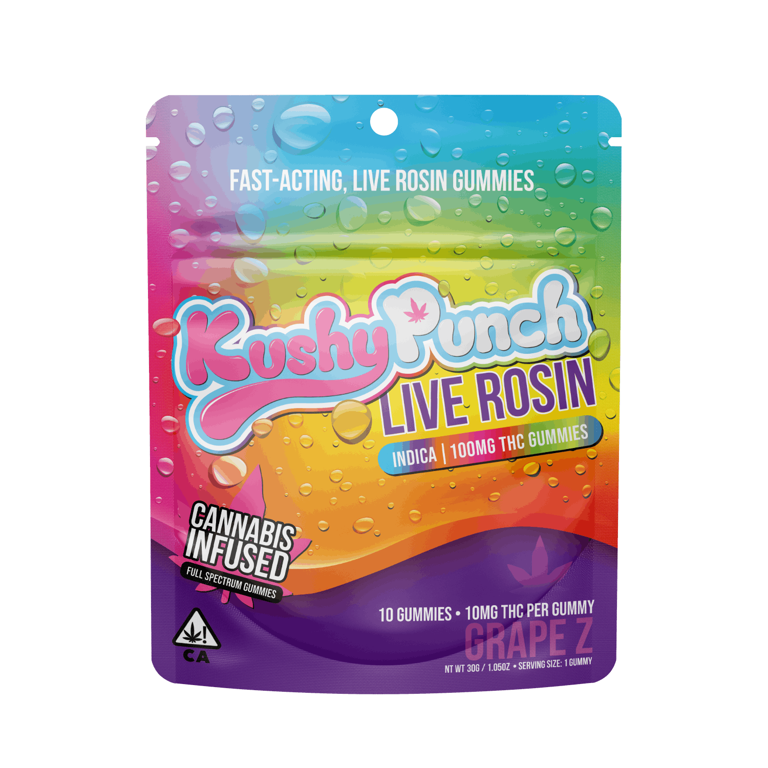 Kushy Punch Live Rosin 10pk Gummies Grape Z