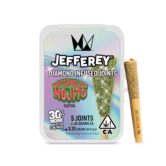 West Coast Cure - Watermelon Mojito Jefferey Infused Preroll 5pk 3.25g