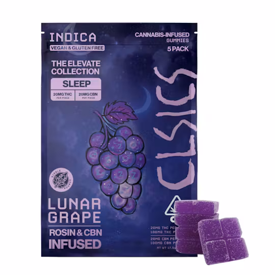 CLSICS Rosin 5pk Gummies Lunar Grape CBN