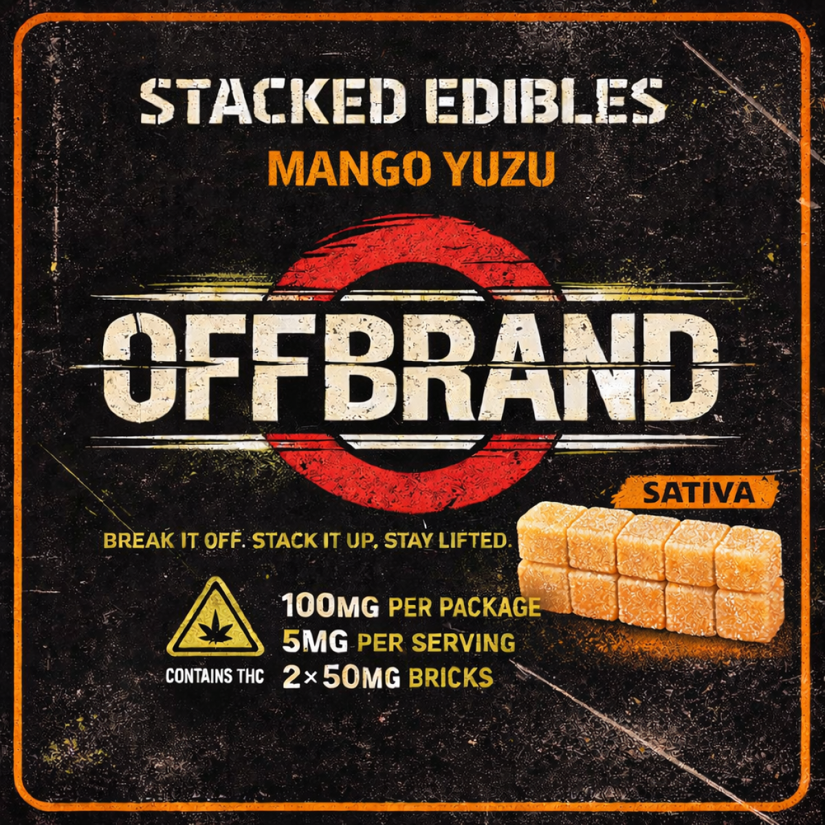 Mango Yuzu | 100mg Offbrand Stacked Gummies | TAX INCLD