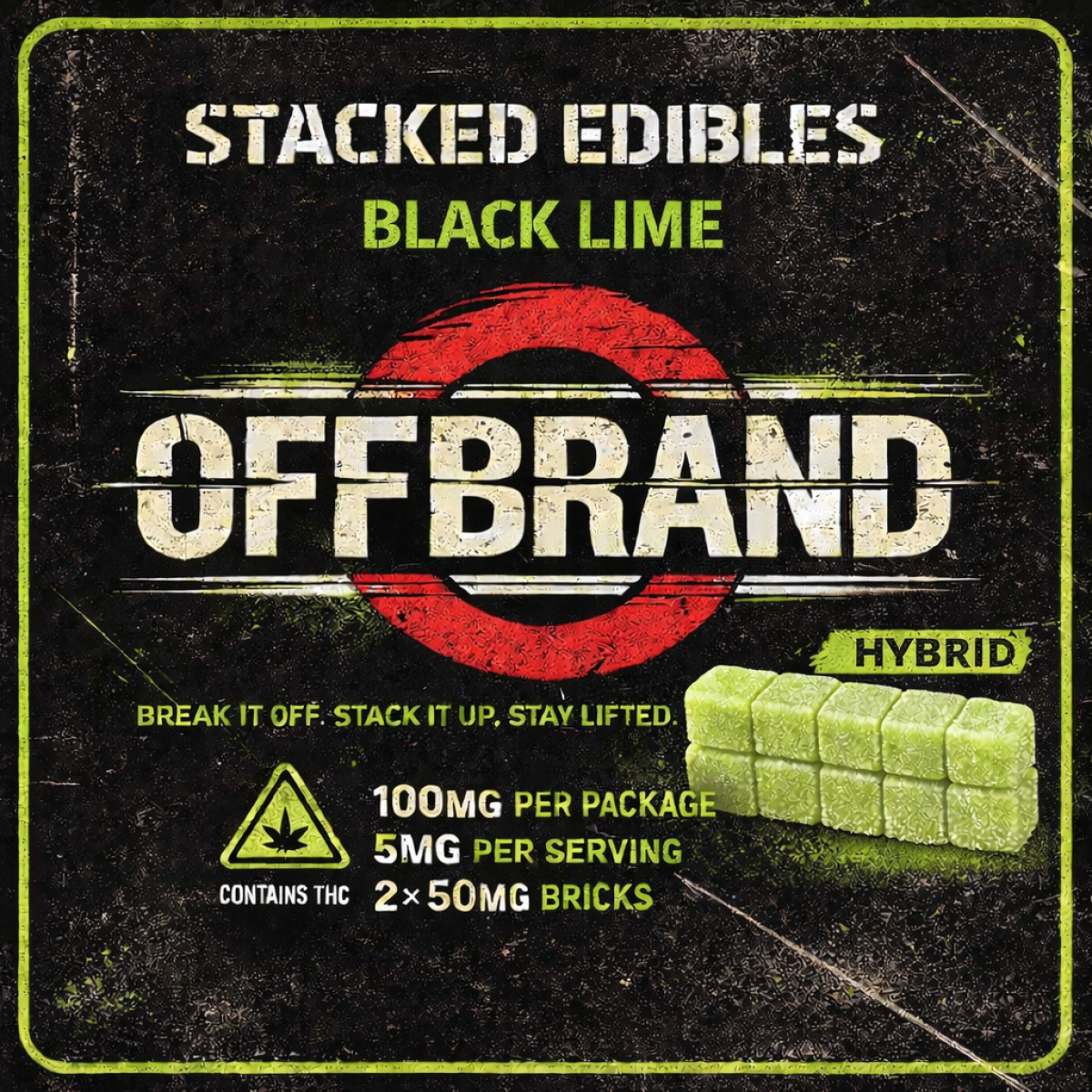 Black Lime | 100mg Offbrand Stacked Gummies | TAX INCLD