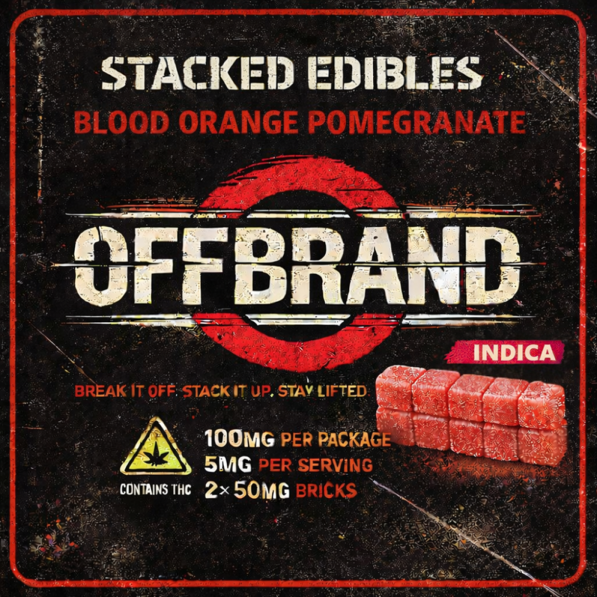 Blood Orange Pomegranate | 100mg Offbrand Stacked Gummies | TAX INCLD