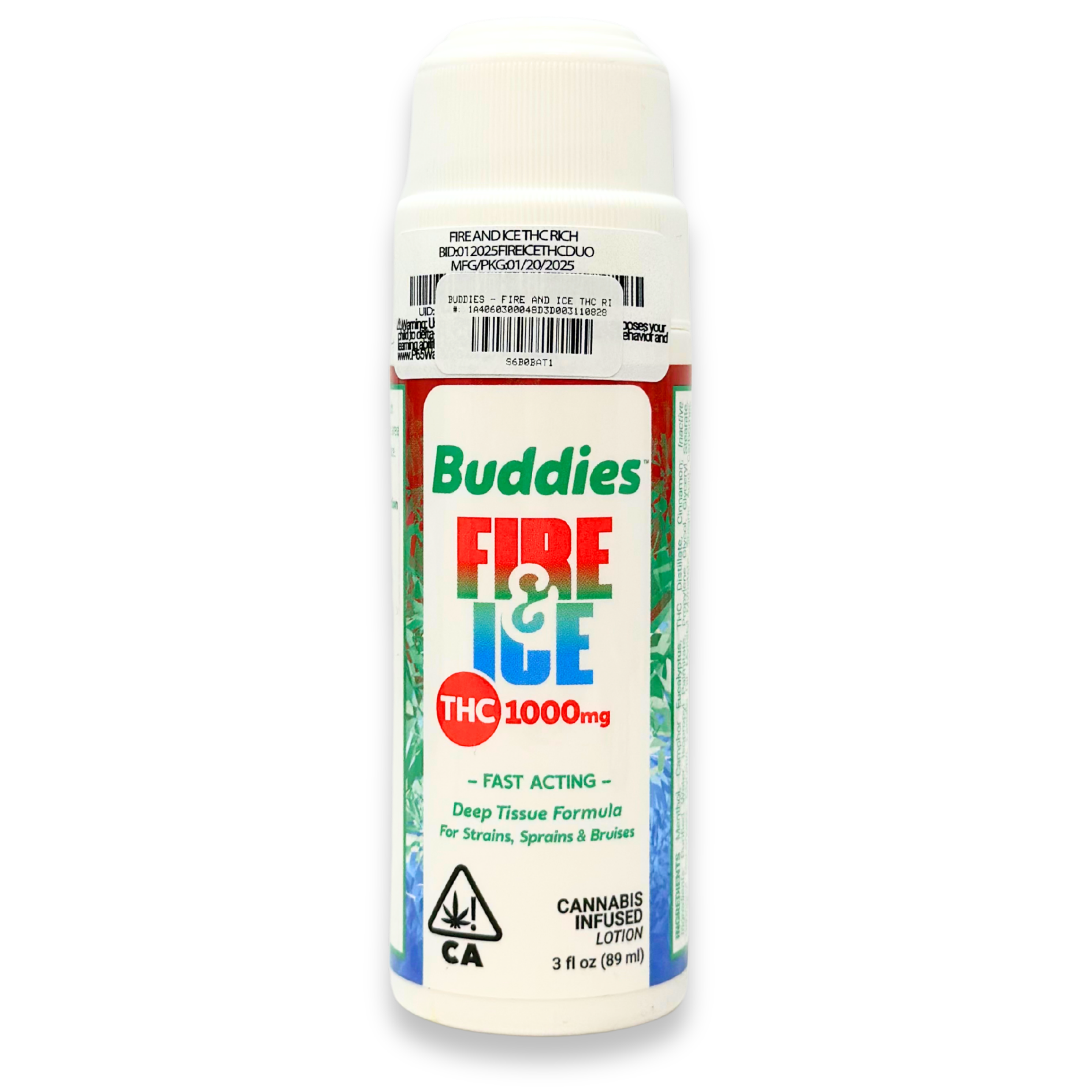 Buddies - Fire & Ice THC Rich - Roll On - Topical - 3oz