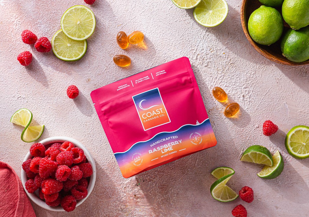 Coast 1:1:1 Raspberry Lime Gummies 100mg 20pk (THC:THCV:CBD) (GF/DF)