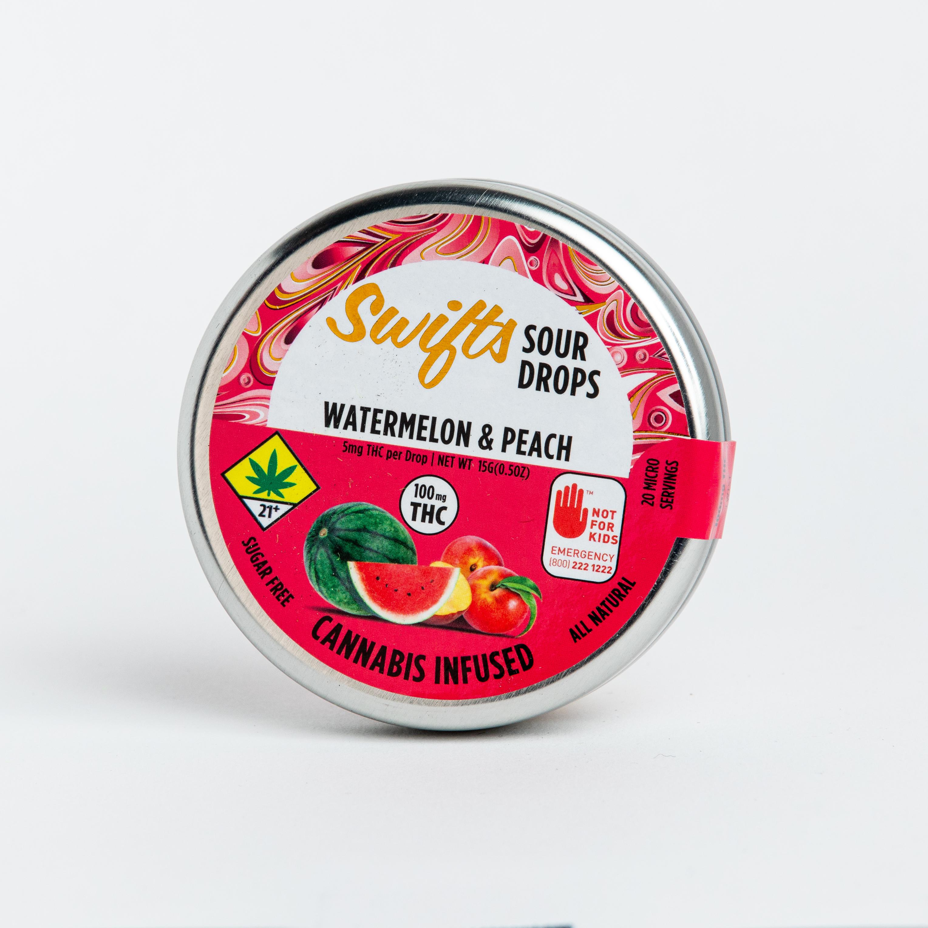 Swifts | Watermelon & Peach Sours | Hard Candy | 20pk | 100mg THC