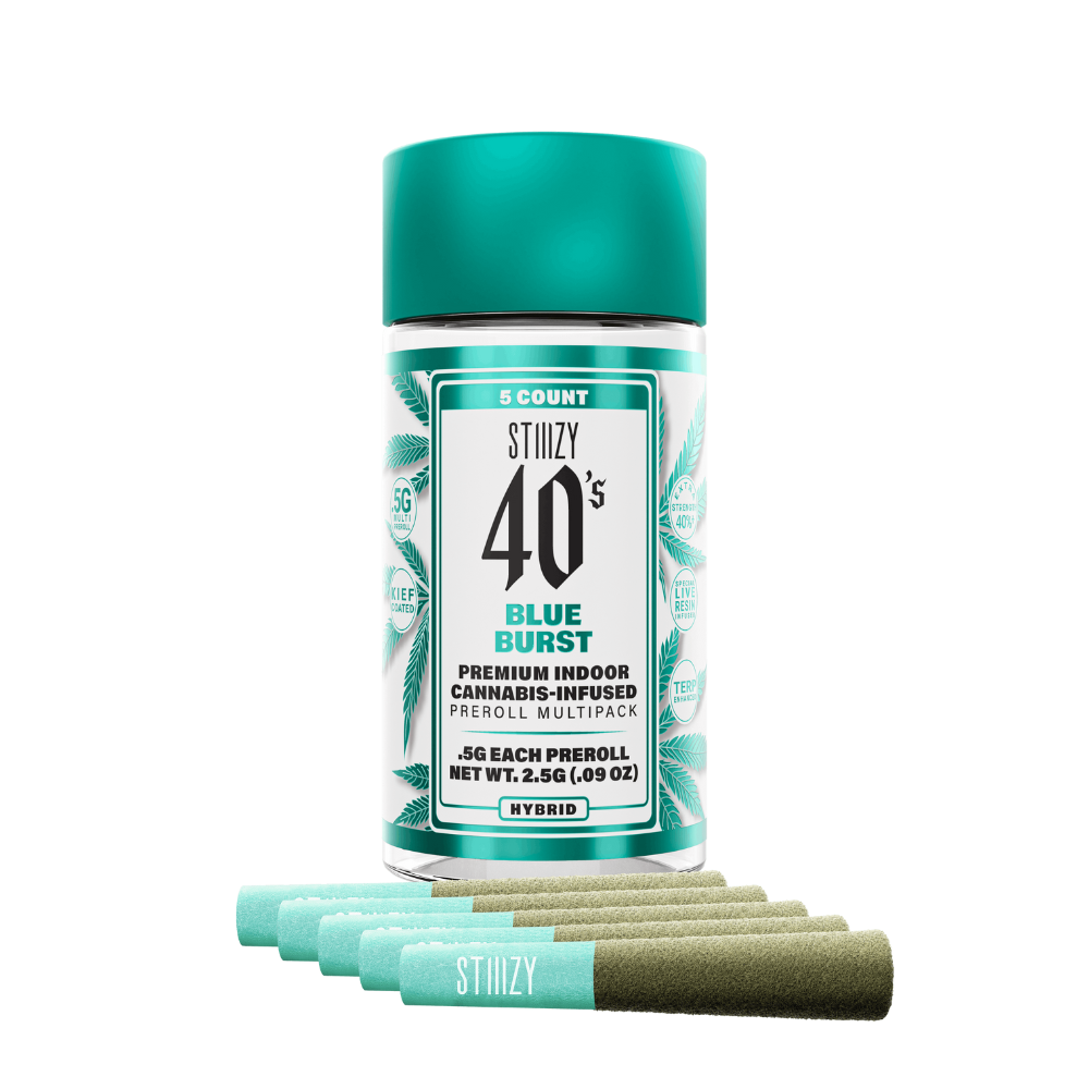 2.5g Blue Burst Infused 40's Pre-Roll Pack (.5g - 5 pack) - STIIIZY