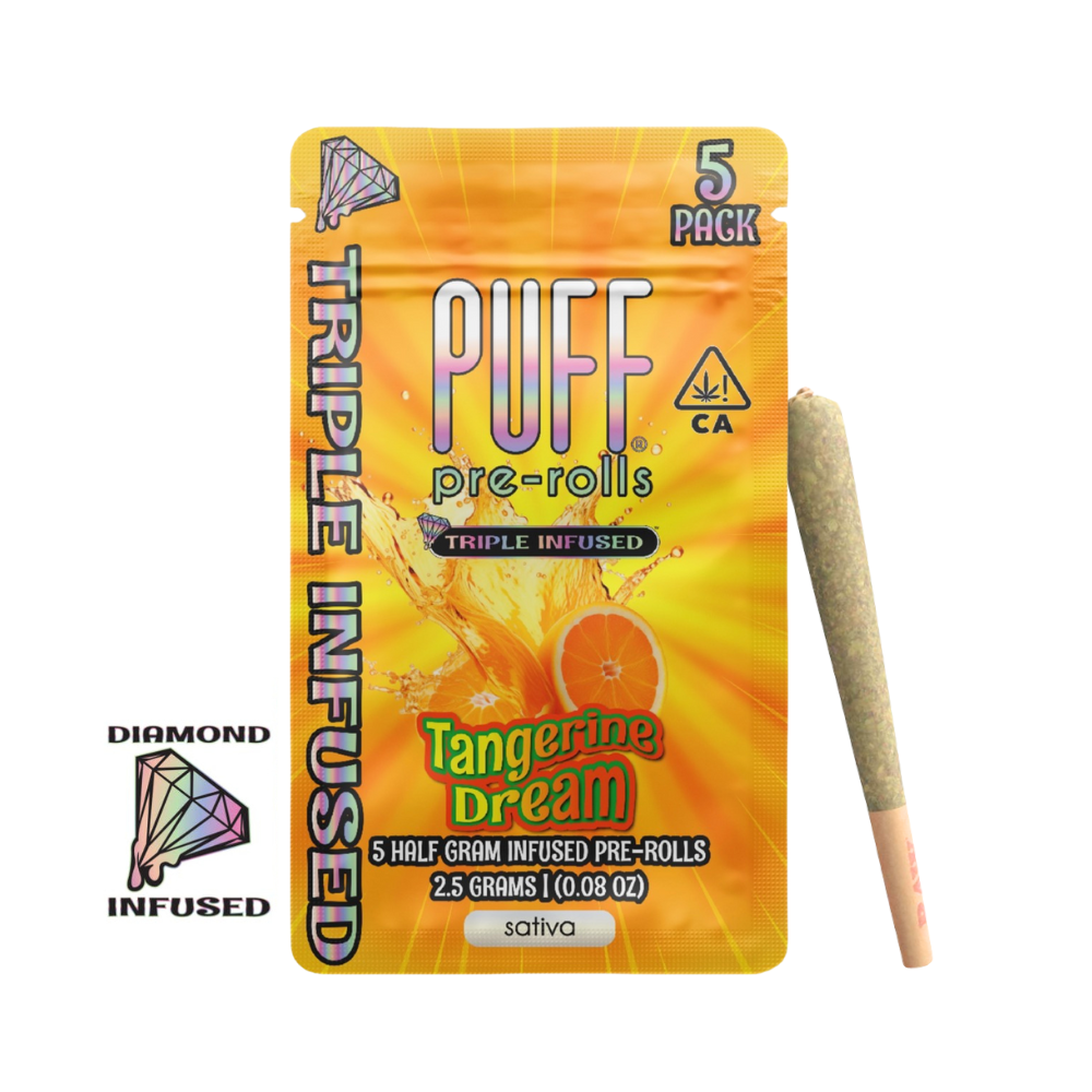 2.5g Tangerine Dream Diamond Infused Pre-Roll Pack (.5g - 5 pack) - Puff