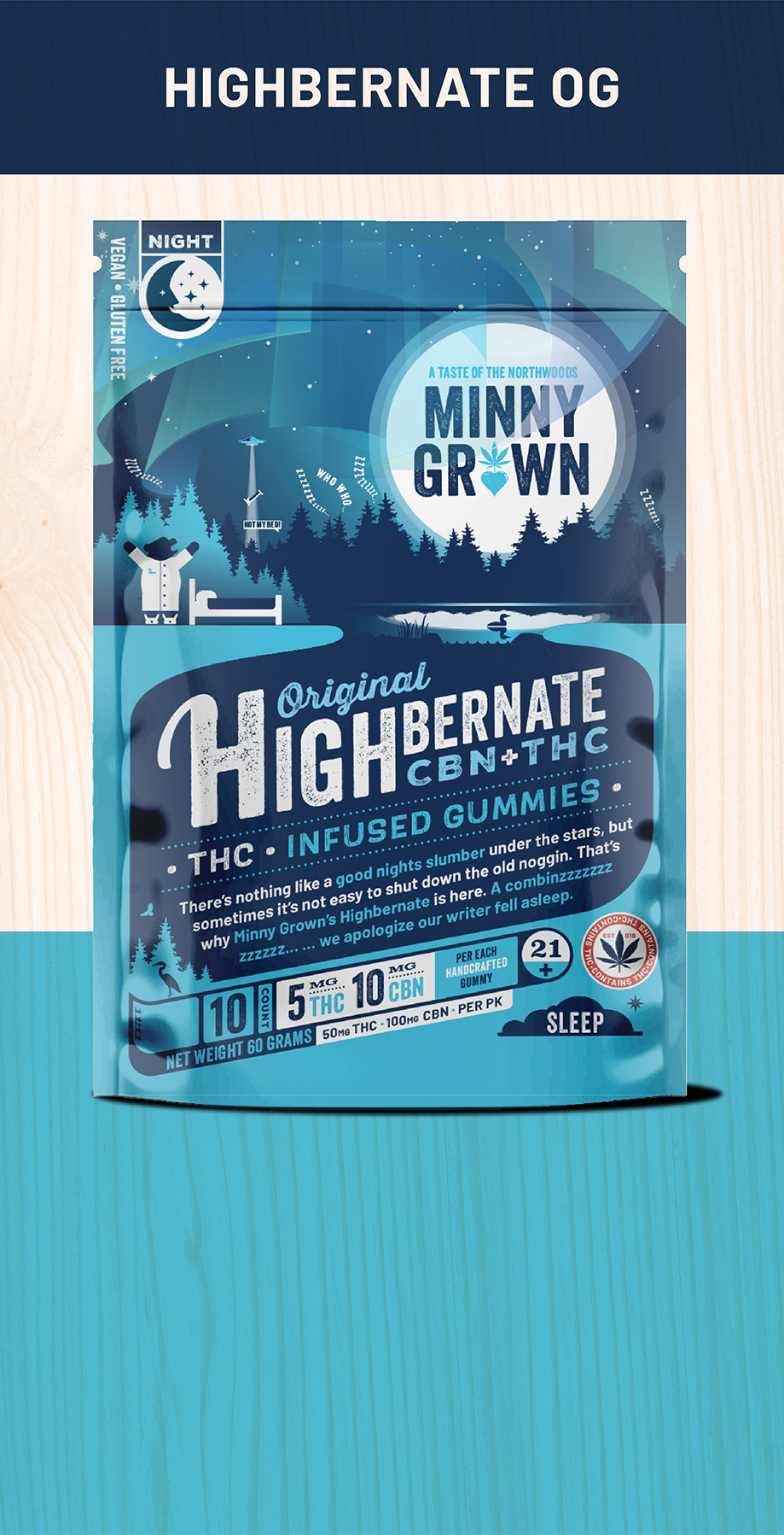 OG Highbernate Gummies 5mg THC 10mg CBN - 10 count