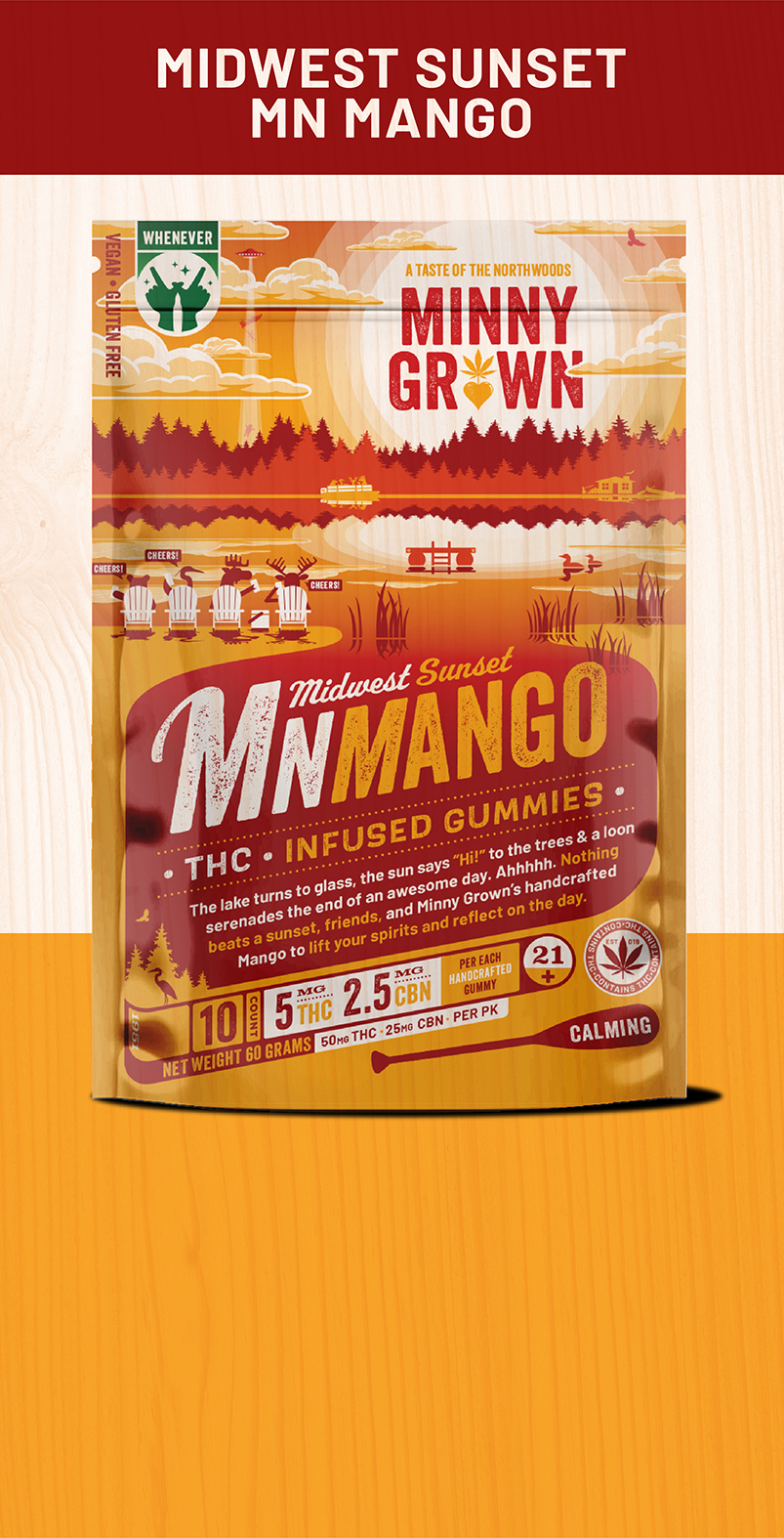 Midwest Sunset MN Mango Gummies 5mg THC 2.5mg CBN - 10 count