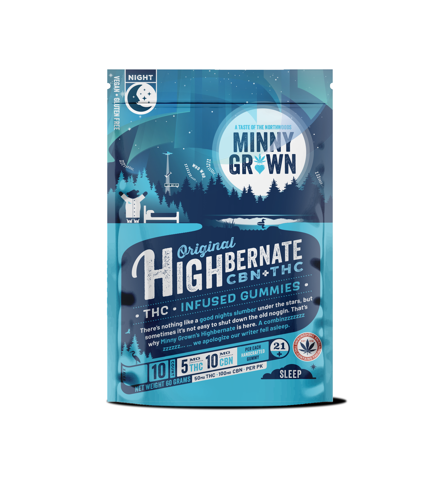 OG Highbernate Gummies | 5mg THC 10mg CBN | 10 count