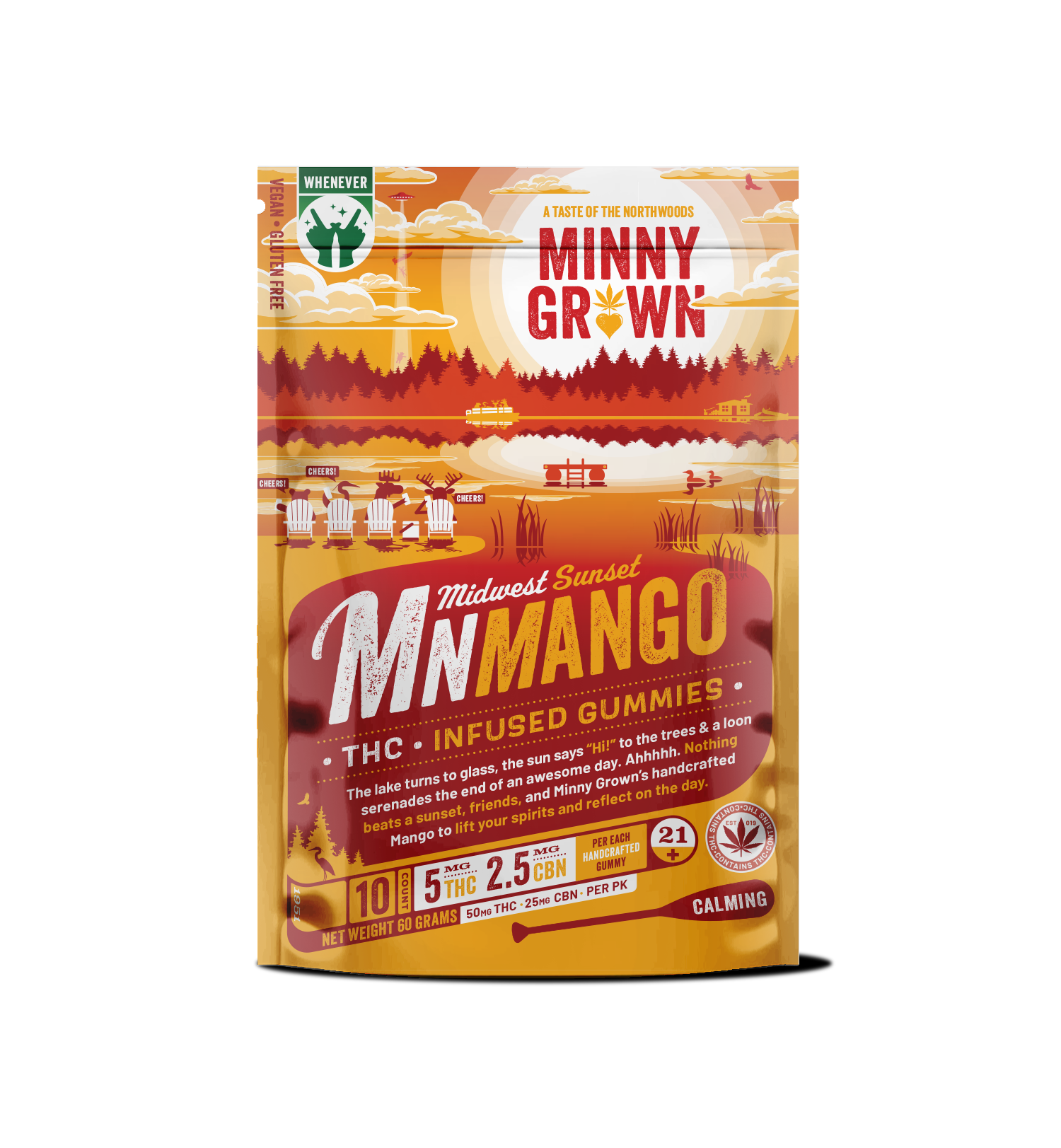 Midwest Sunset MN Mango Gummies | 5mg THC 2.5mg CBN | 10 count