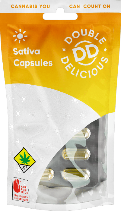 Double Delicious | Sativa Capsules | 10pk | DOH | 100mg THC
