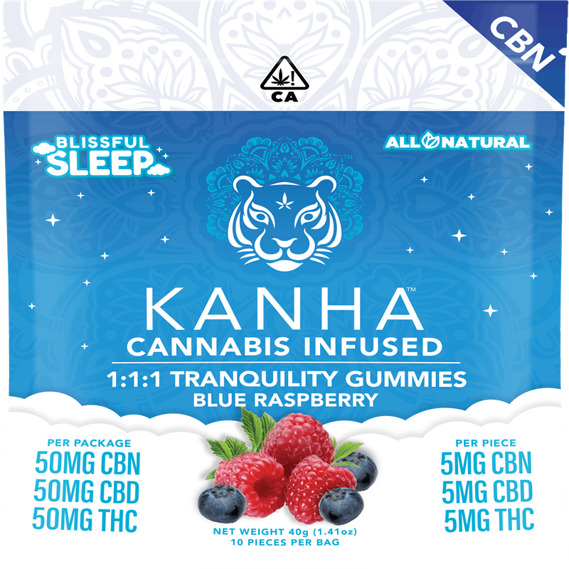 Kanha Tranquility Gummies 1:1:1 THC:CBD:CBN