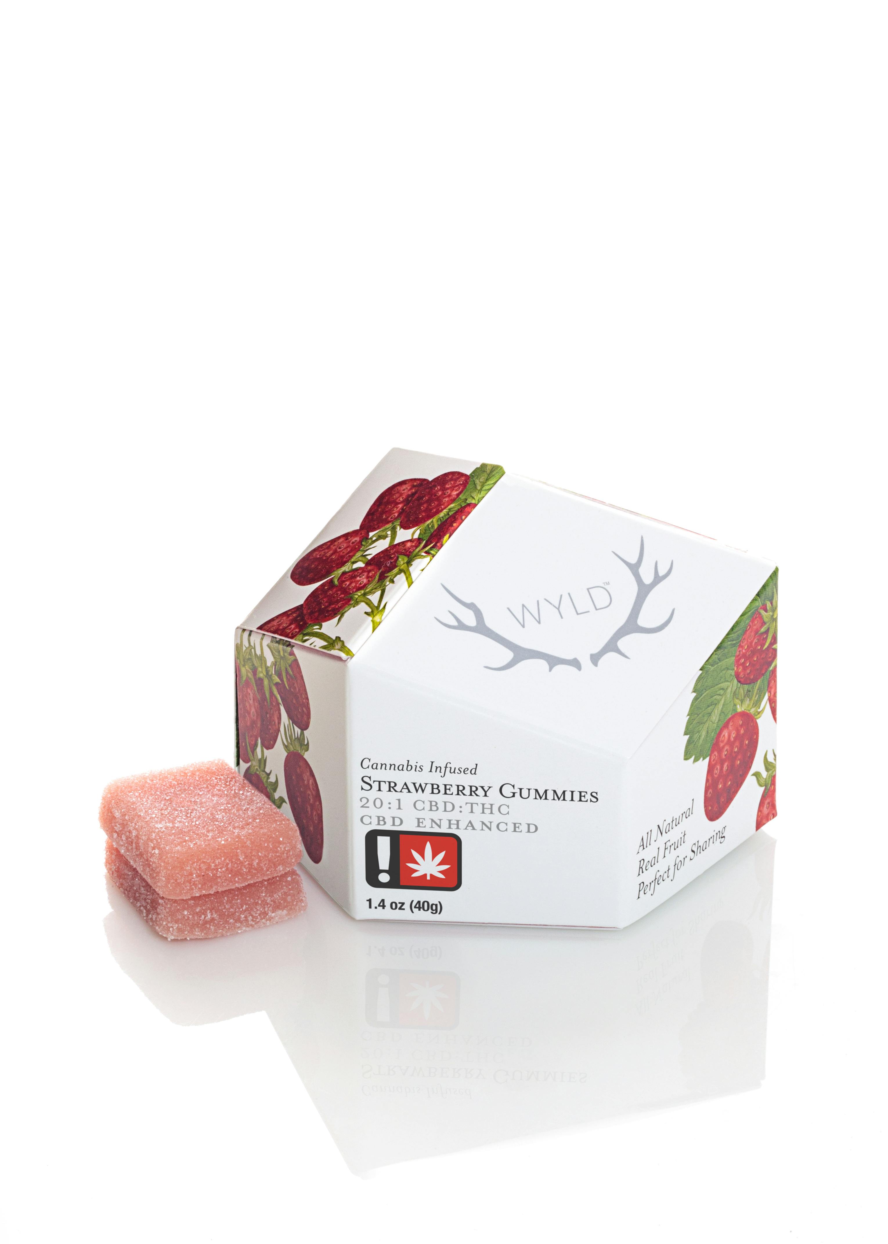 Strawberry 1mg 1:20 THC:CBD Gummies 10 Pack | WYLD
